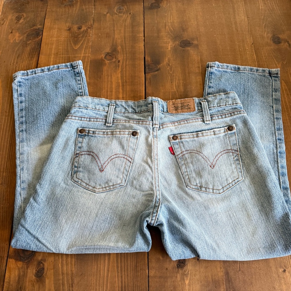 Levi's 545 Light Wash Low Skinny Cropped Denim Jeans - Picture 6 of 12